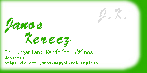 janos kerecz business card